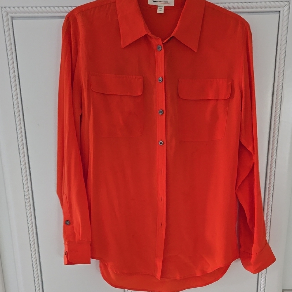Bright Orange Button-Up Shirt